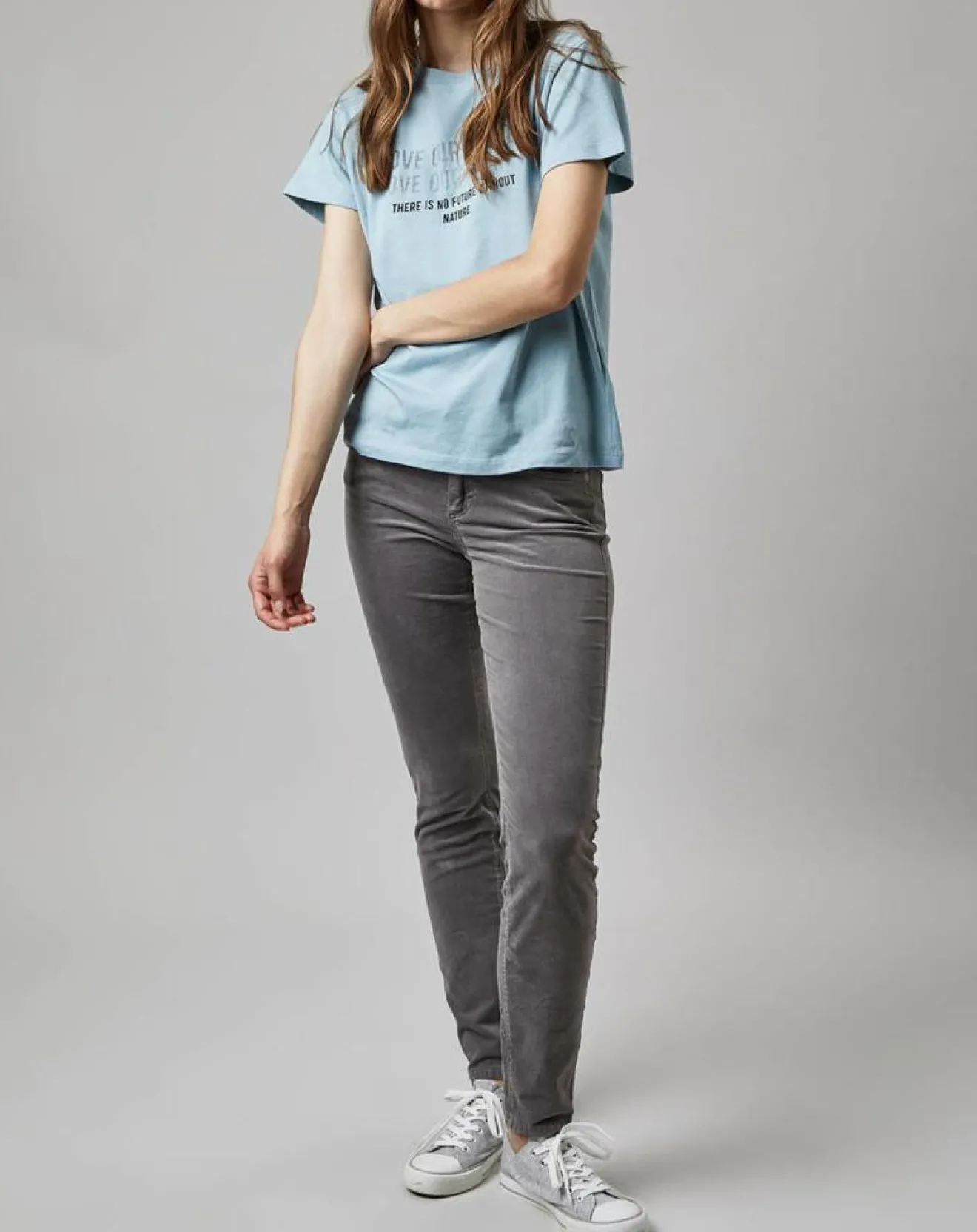 Discount Marc O'Polo Pantalon slim Albi effet Velours gris clair