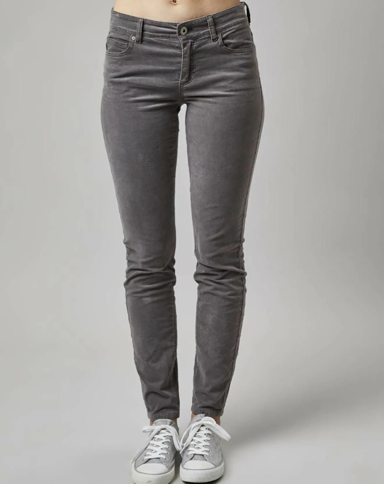 Discount Marc O'Polo Pantalon slim Albi effet Velours gris clair