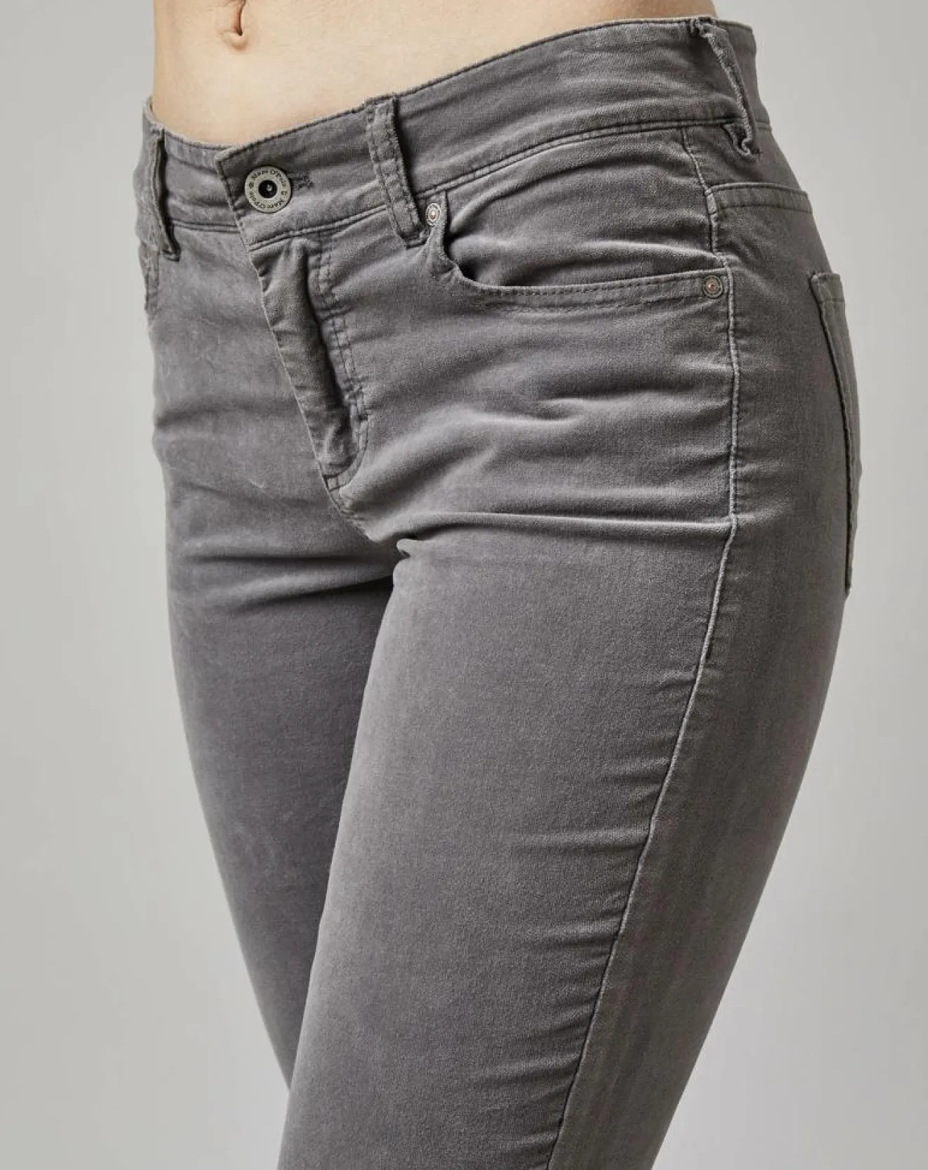 Discount Marc O'Polo Pantalon slim Albi effet Velours gris clair