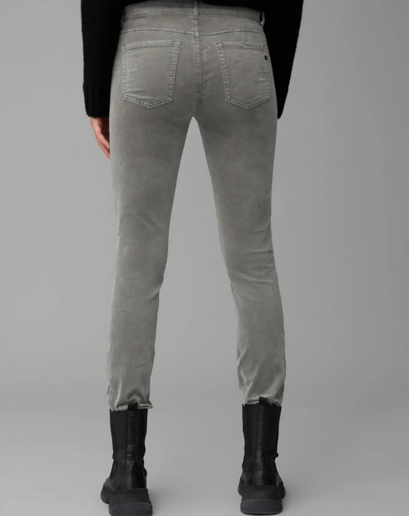 Discount Marc O'Polo Pantalon slim Albi effet Velours gris clair