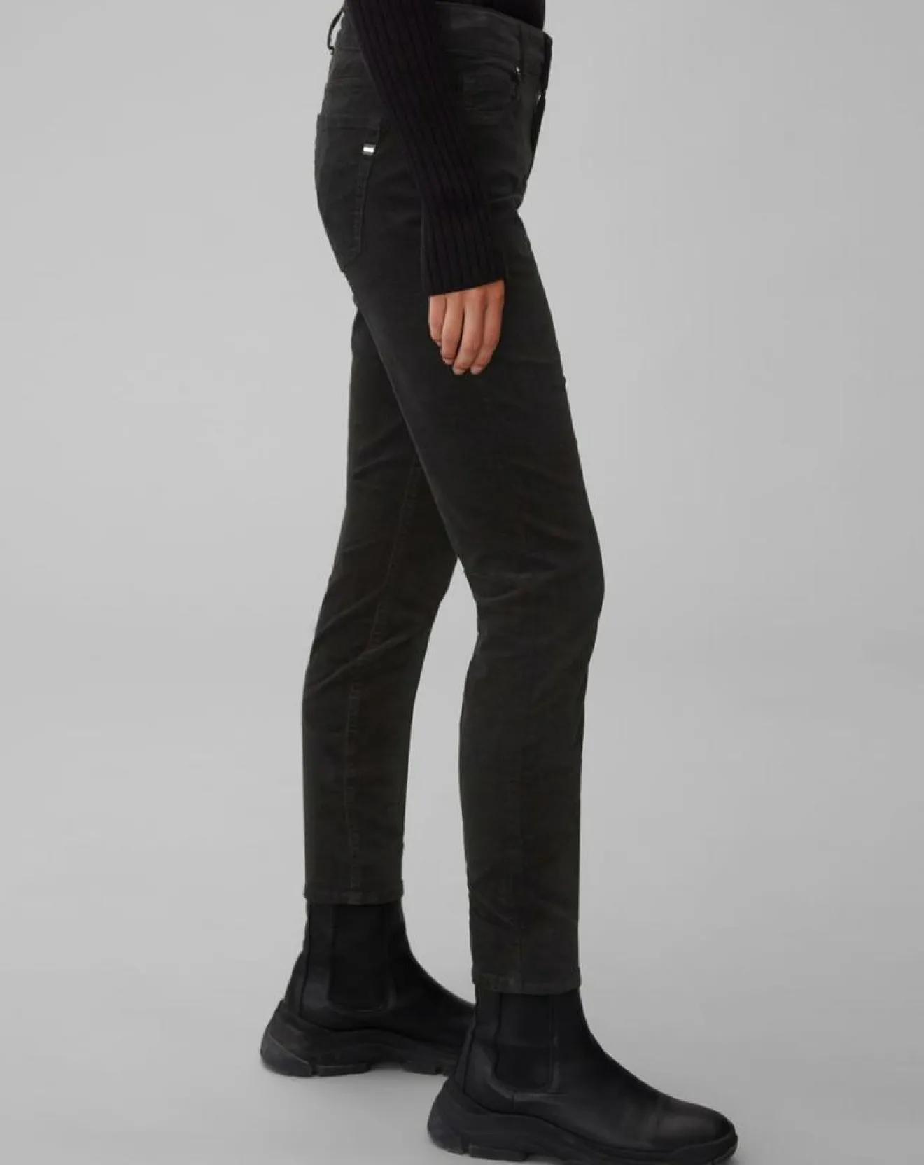 Discount Marc O'Polo Pantalon slim Albi effet Velours noir