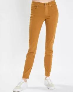 Femme Marc O'Polo Pantalon Slim en Coton bio mélangé Mavas marron clair