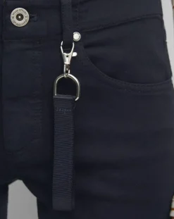 Femme Marc O'Polo Pantalon Slim en Coton bio mélangé Mavas bleu marine