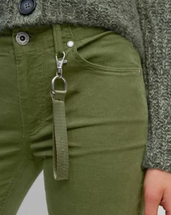 New Marc O'Polo Pantalon Slim en Velours de coton bio Mavas vert clair