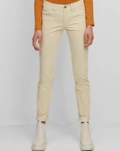 Femme Marc O'Polo Pantalon Slim en Velours de coton bio Mavas écru