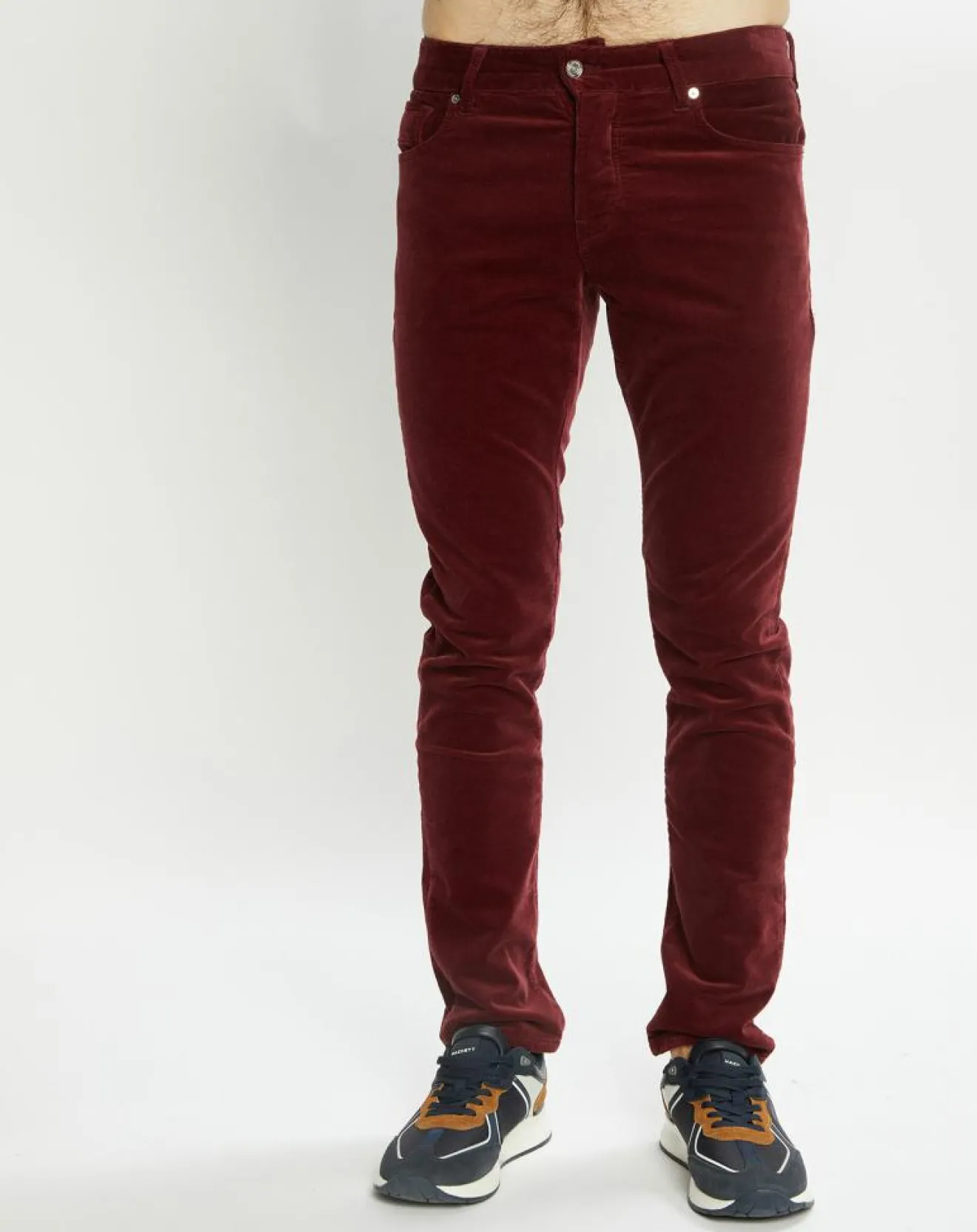 Homme Scotch & Soda Pantalon Slim Fit en Coton Bio mélangé Velours Milleraies Ralston Corduroy bordeaux