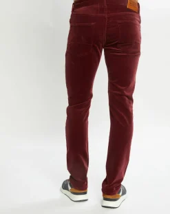 Homme Scotch & Soda Pantalon Slim Fit en Coton Bio mélangé Velours Milleraies Ralston Corduroy bordeaux