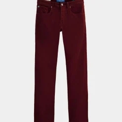Homme Scotch & Soda Pantalon Slim Fit en Coton Bio mélangé Velours Milleraies Ralston Corduroy bordeaux