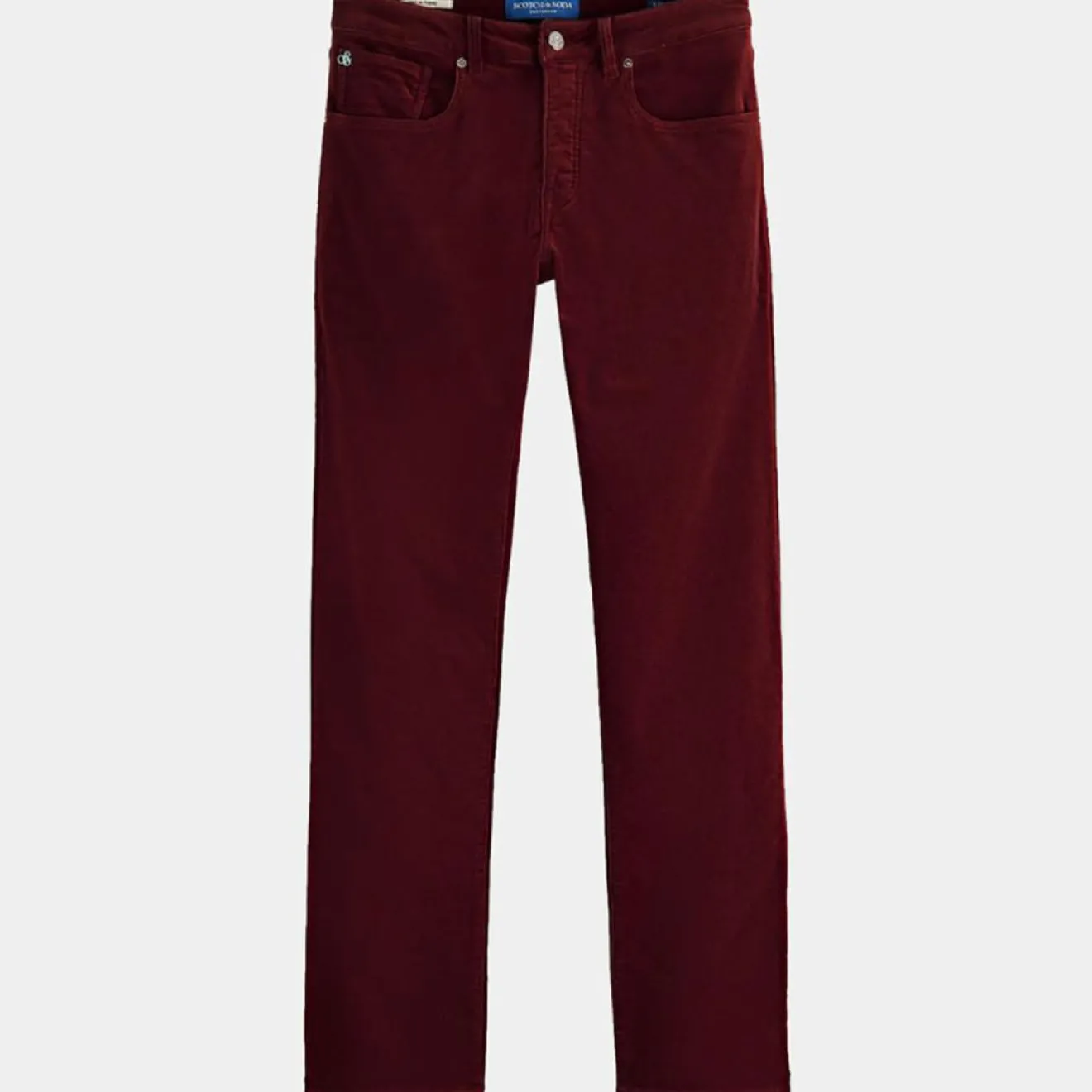 Homme Scotch & Soda Pantalon Slim Fit en Coton Bio mélangé Velours Milleraies Ralston Corduroy bordeaux