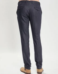 Sale Hackett London Pantalon Slim Fit en Laine mélangée & Flanelle Mouline bleu