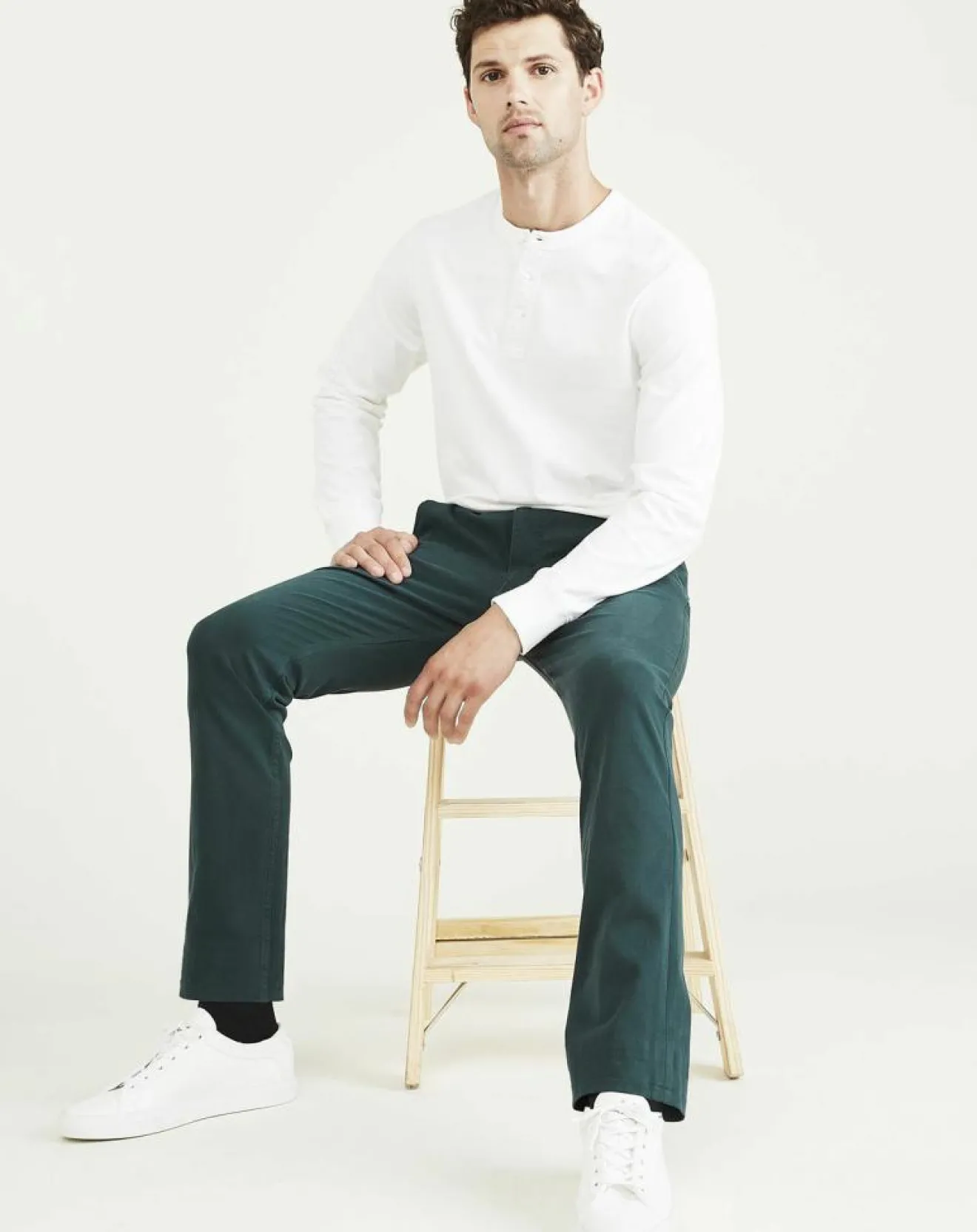 Homme Dockers Pantalon Smart 360 Flex Alpha Skinn vert foncé