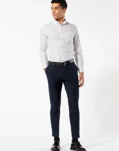 Homme Dockers Pantalon Smart 360 Flex Trouser Slim Fit à rayures bleu foncé