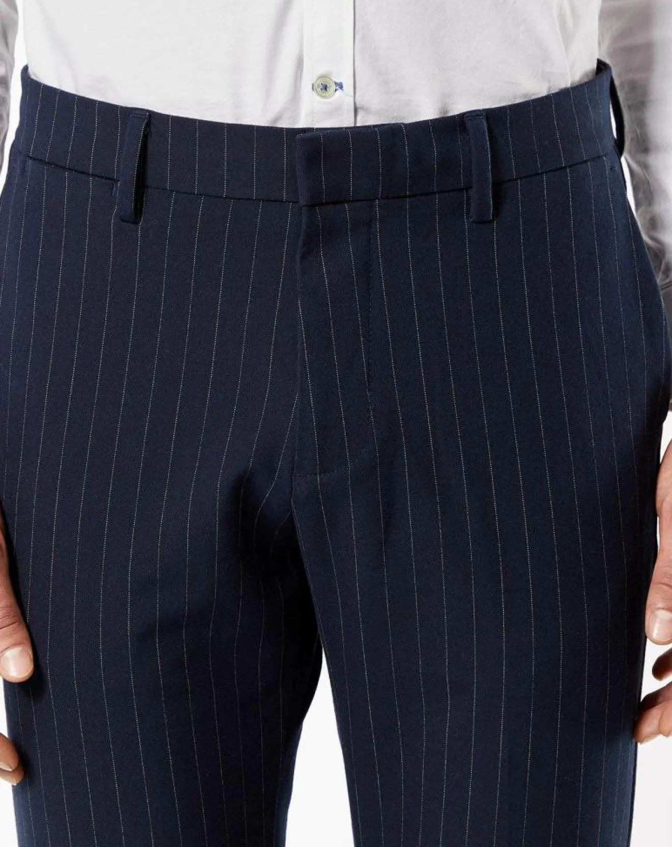 Homme Dockers Pantalon Smart 360 Flex Trouser Slim Fit à rayures bleu foncé