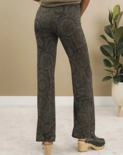 Femme Lauren Vidal Pantalon Store imprimé rosace noir
