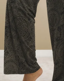 Femme Lauren Vidal Pantalon Store imprimé rosace noir