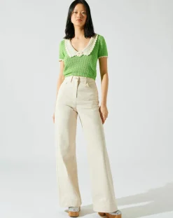 Femme Manoush Pantalon Summer Denim crème