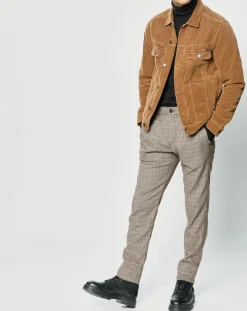 Homme Replay Pantalon Tailorded imprimé pied-de-poule marron