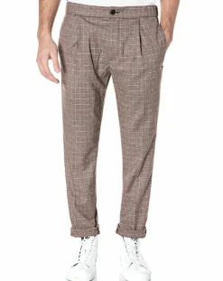 Homme Replay Pantalon Tailorded imprimé pied-de-poule marron