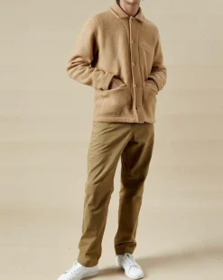 Homme Hartford Pantalon Theo fines rayures maize