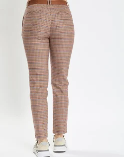 Femme Marc O'Polo Pantalon Torup tartan marron