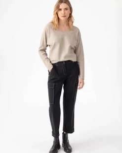 Femme Indies Pantalon Victoire noir/beige