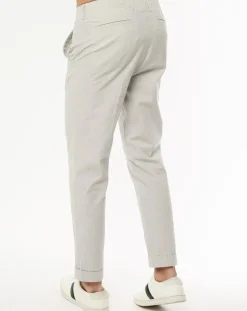 Homme Harris Wilson Pantalon Vitalien micro rayures blanc/bleu