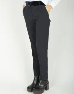 Discount Lauren Vidal Pantalon Vogue taille velours nuit