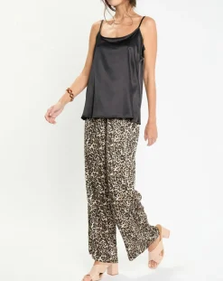 Outlet Lauren Vidal Pantalon West imprimé léopard beige/noir