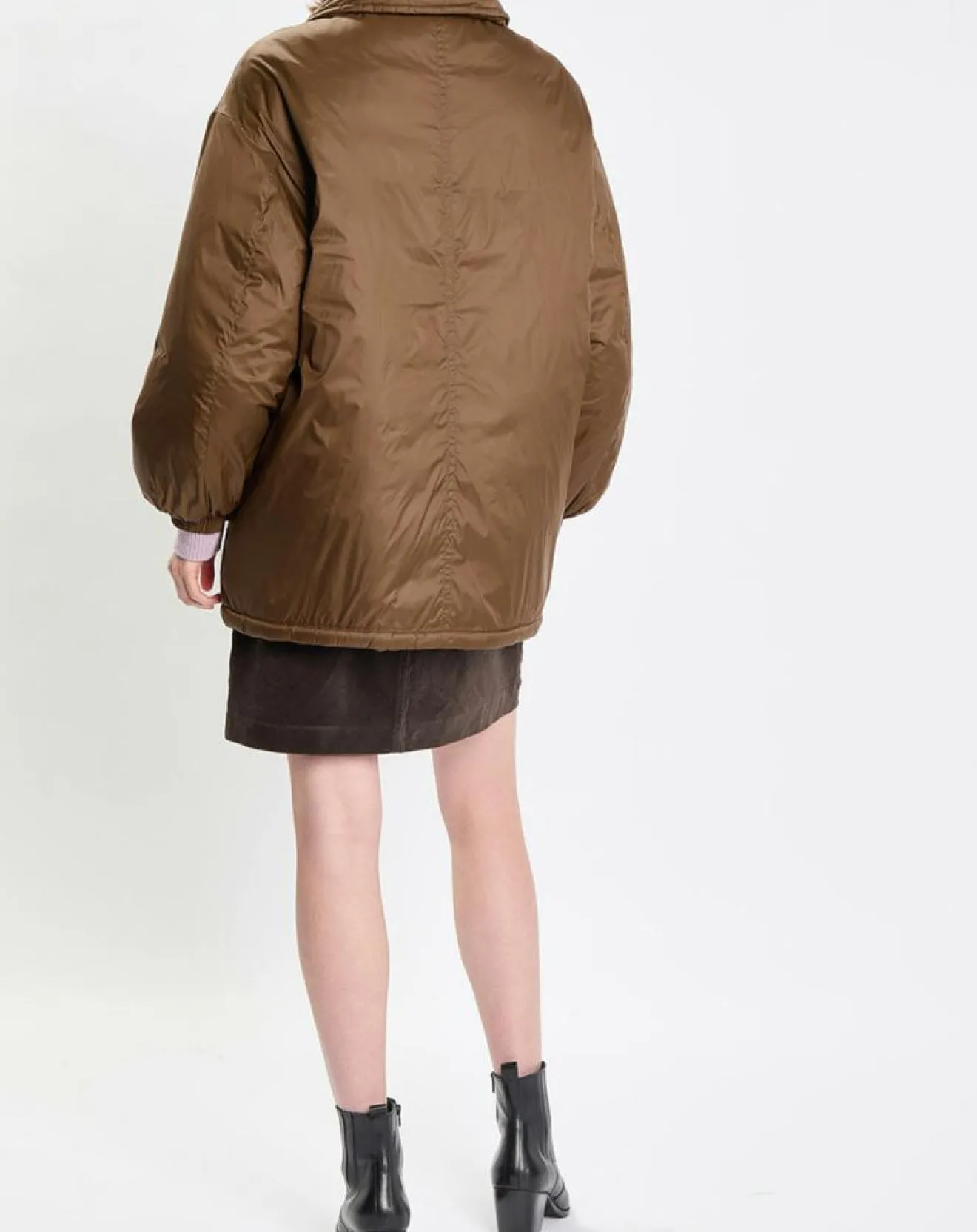 Femme Marc O'Polo Parka boutons nylon marron