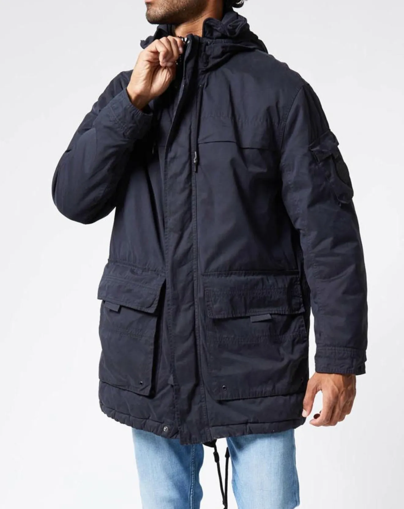 Homme Pepe Jeans Parka Byron bleu foncé