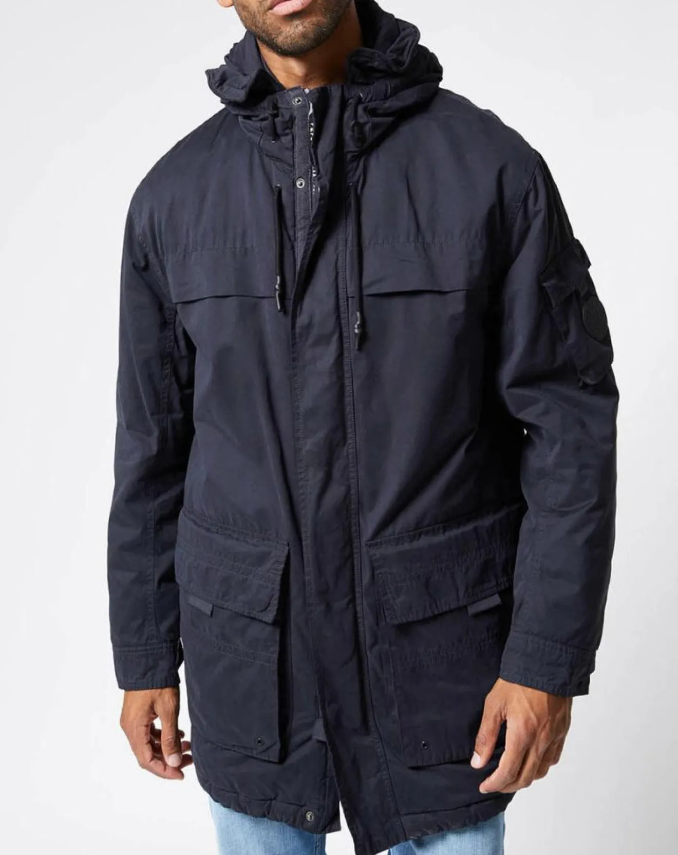 Homme Pepe Jeans Parka Byron bleu foncé
