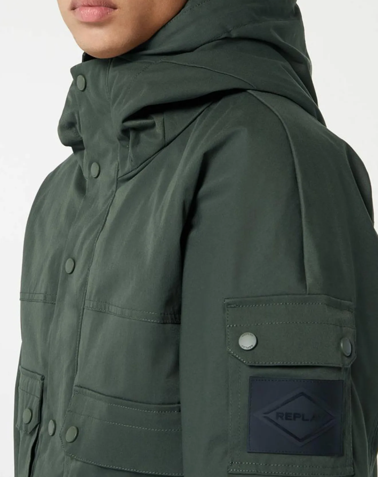 Online Replay Parka courte Raptor Pocket verte