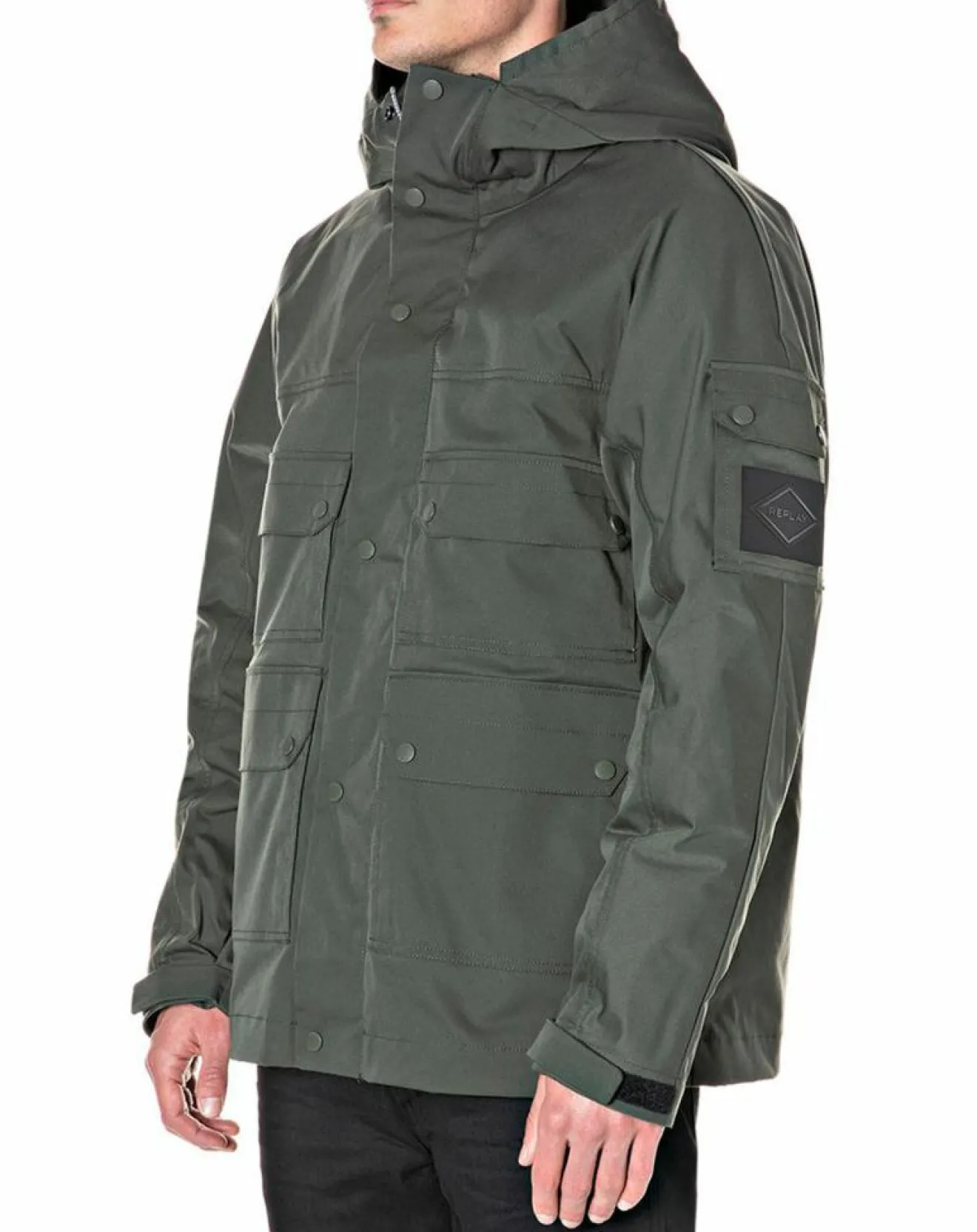 Online Replay Parka courte Raptor Pocket verte