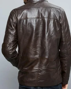 Online Chyston Parka en Cuir Aron marron