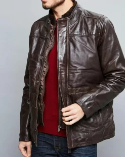 Online Chyston Parka en Cuir Aron marron