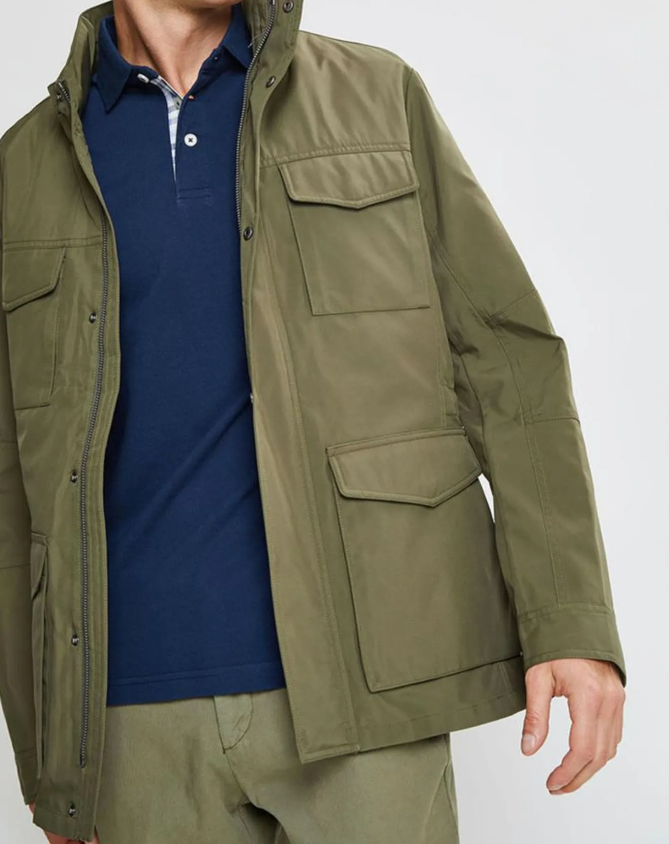 Hot Hackett London Parka en Nylon kaki