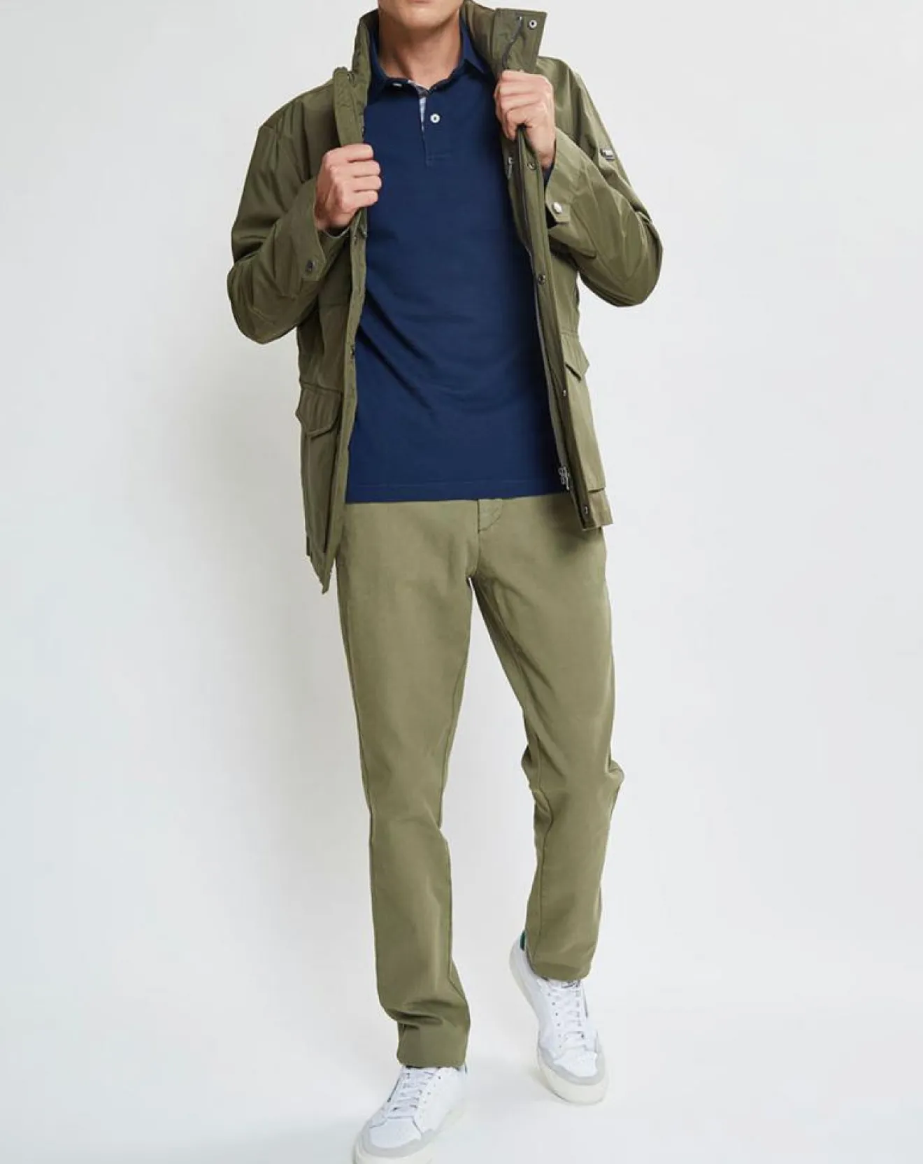 Hot Hackett London Parka en Nylon kaki