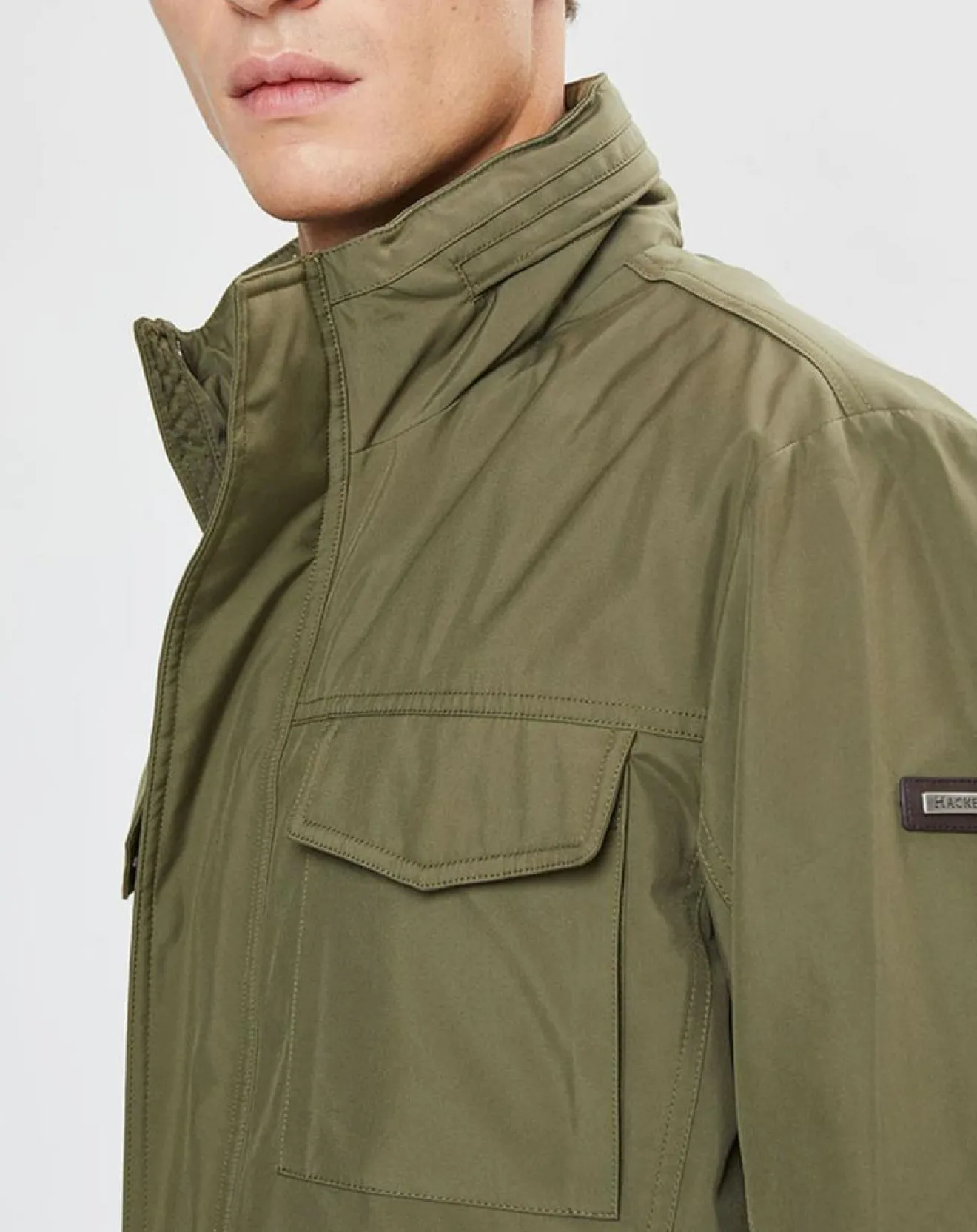 Hot Hackett London Parka en Nylon kaki