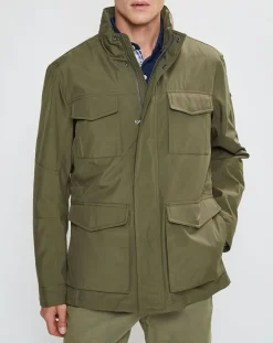 Hot Hackett London Parka en Nylon kaki