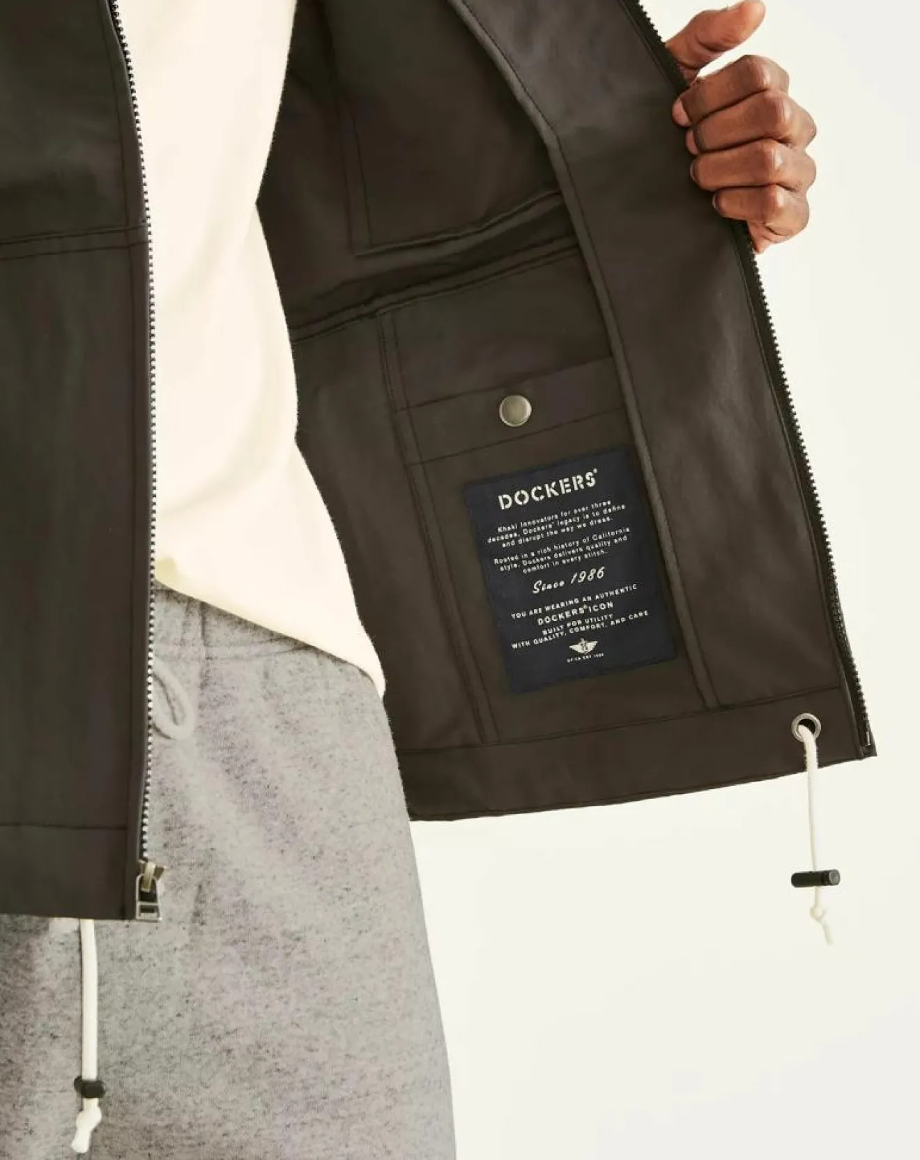 Homme Dockers Parka Full Zip kaki