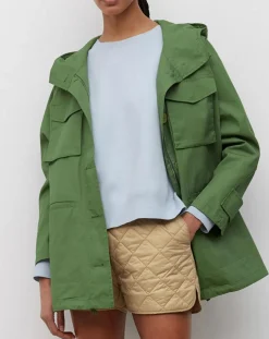 Femme Marc O'Polo Parka Gr Poches Coton Bio Zip kaki