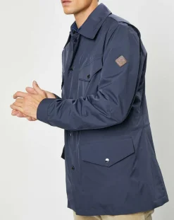 Homme Hackett London Parka imperméable légère bleu marine