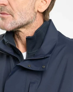 Homme Hackett London Parka imperméable Technique Vélo bleu marine