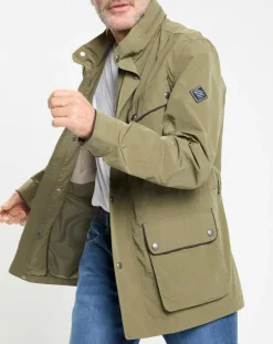 Homme Hackett London Parka imperméable vélo kaki