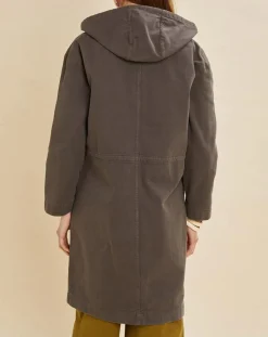 New Chloé Stora Parka légère en Toile de coton Vavin gris charbon