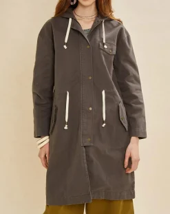 New Chloé Stora Parka légère en Toile de coton Vavin gris charbon