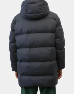Homme Marc O'Polo Parka Puffa mi-longue à capuche bleu marine