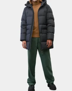 Homme Marc O'Polo Parka Puffa mi-longue à capuche bleu marine