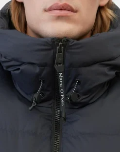 Homme Marc O'Polo Parka Puffa mi-longue à capuche bleu marine