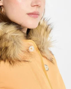 Femme Marc O'Polo Parka Thermor à capuche fausse fourrure jaune